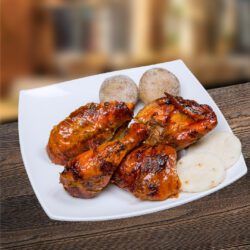 1/2 Pollo Asado + Papa +Arepa
