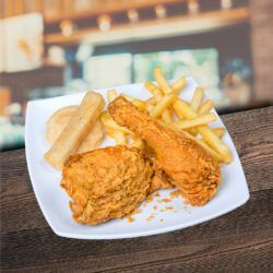 1/4 Pollo Brasted  + Papa Francesa + Arepa