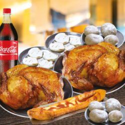 Combo 4 : 2 Pollos +  Papa + Arepa + Plátano Queso y Bocadillo + Gaseosa Dispensdor