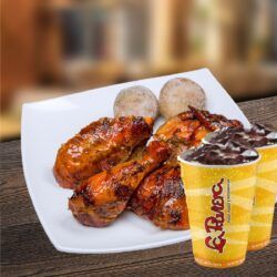 Combo 2 : 1/2 Pollo Asado +  Papa + Arepa + 2 Coca Cola Dispensador