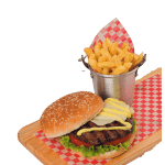 Deliciosa hamburguesa en Pollos la Riviera